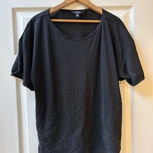 Simply Vera Vera Wang Black Textured Short Sleeve Top